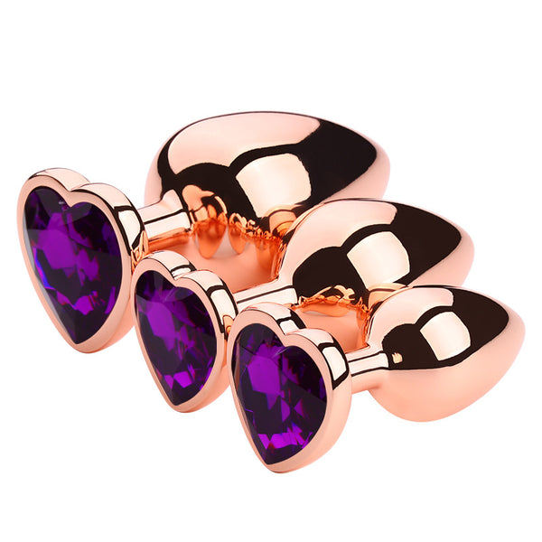 Champ Rose Gold Heart Butt Plug Set of 3